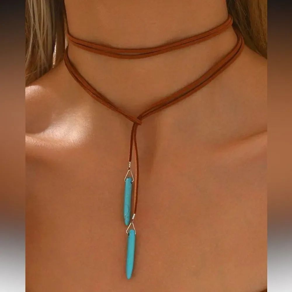 Brown Leather Necklace A1393